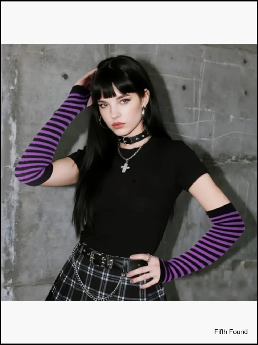Fingerless Long Sleeve Knitted Arm Warmers Mittens Gloves Y2K Gothic Punk